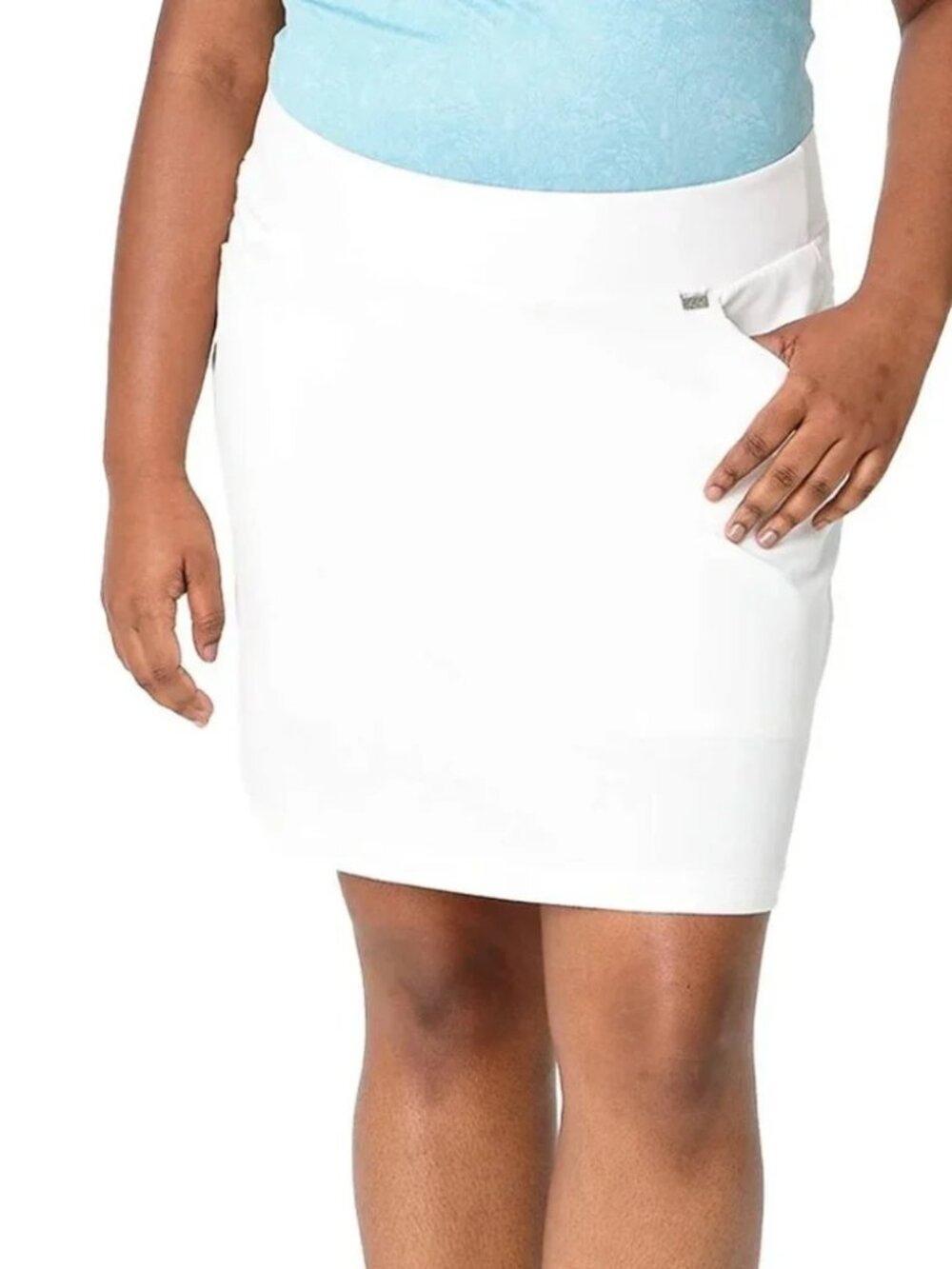 Greg Norman Skort Golf Pickleball Tennis Resortwear White Pockets Mesh Shorts L